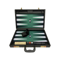 Backgammon board in black & green L Popular for 40 mm Stones