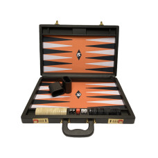 Backgammon board in black & orange L Popular for 40 mm Stones