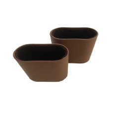 Oval Dice Cups Plastic  in Brown