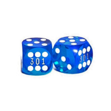 Backgammon Precision Dice Numbered in Blue 14 mm