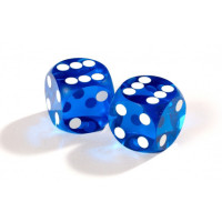 Official Precision Dice for Backgammon 14 mm Blue
