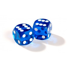 Official Precision Dice for Backgammon 13 mm Blue