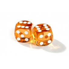 Official Precision Dice for Backgammon 13 mm Amber