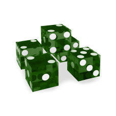 Casino Precision Dice Set of 5 Serial Numbered in Green