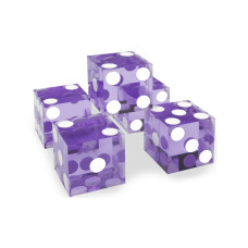 Casino Precision Dice Set of 5 Serial Numbered in Violet