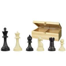Chessmen plastic Nerva Box in Black and Ivory KH 95 mm