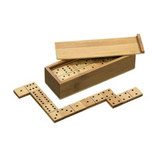 Dominos Double 6 Bamboo in Wooden Box